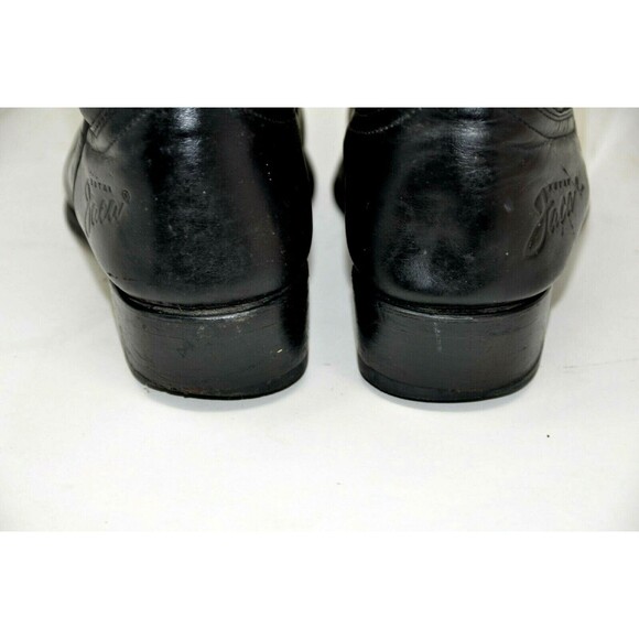 Botas Jaca Black Leather Mexican Rodeo Cowboy Boots Size Mex 26.5 EE US 7.5 main image 5
